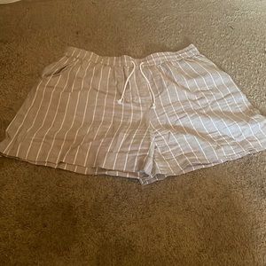 Brown and white striped shorts